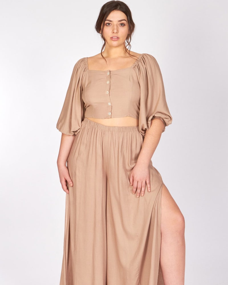 Plus size crop top and pants set deals